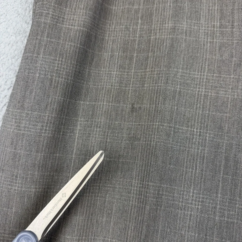 Banana Republic Dress Pants Mens 35x32 Gray Wool Modern‎ Fit Plaid Trousers
